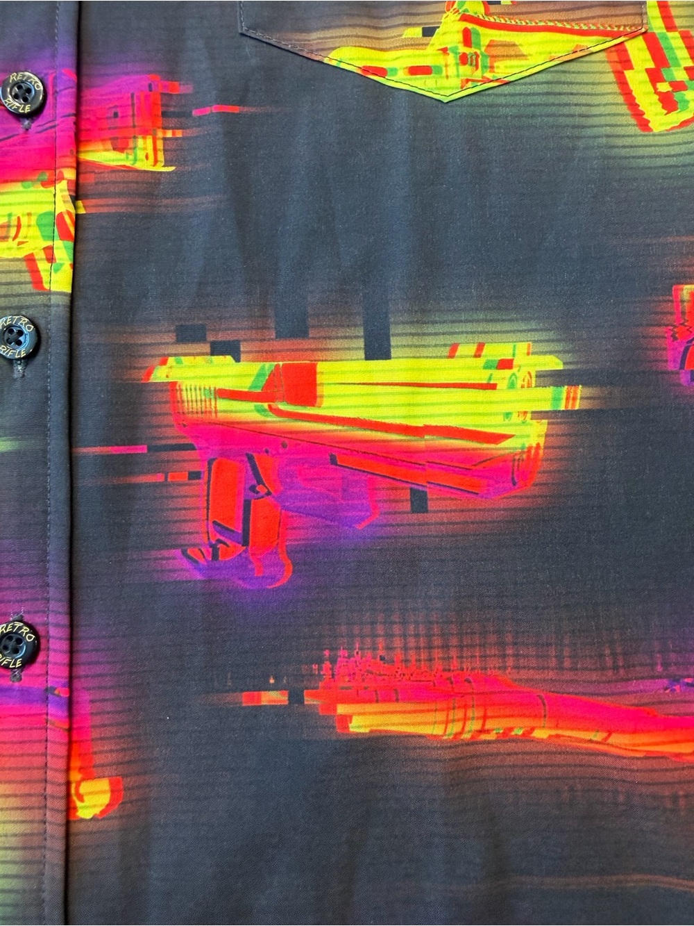Retro Rifle Glitch Button Up - Picture 4 of 6